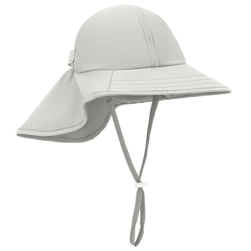 Zelda Matilda Sunhat Infant Toddler & Kids Summer Water Flap Baby Swim hat UPF 50 Boy & Girl Beach (US, Age, 6 Months, 24 Months, Gray) - Image 1